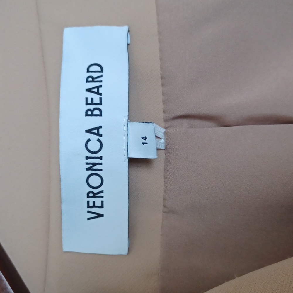Veronica Beard Miller Dickey Jacket Blazer SZ 14 Double Breasted Khaki Camel - Picture 3 of 16